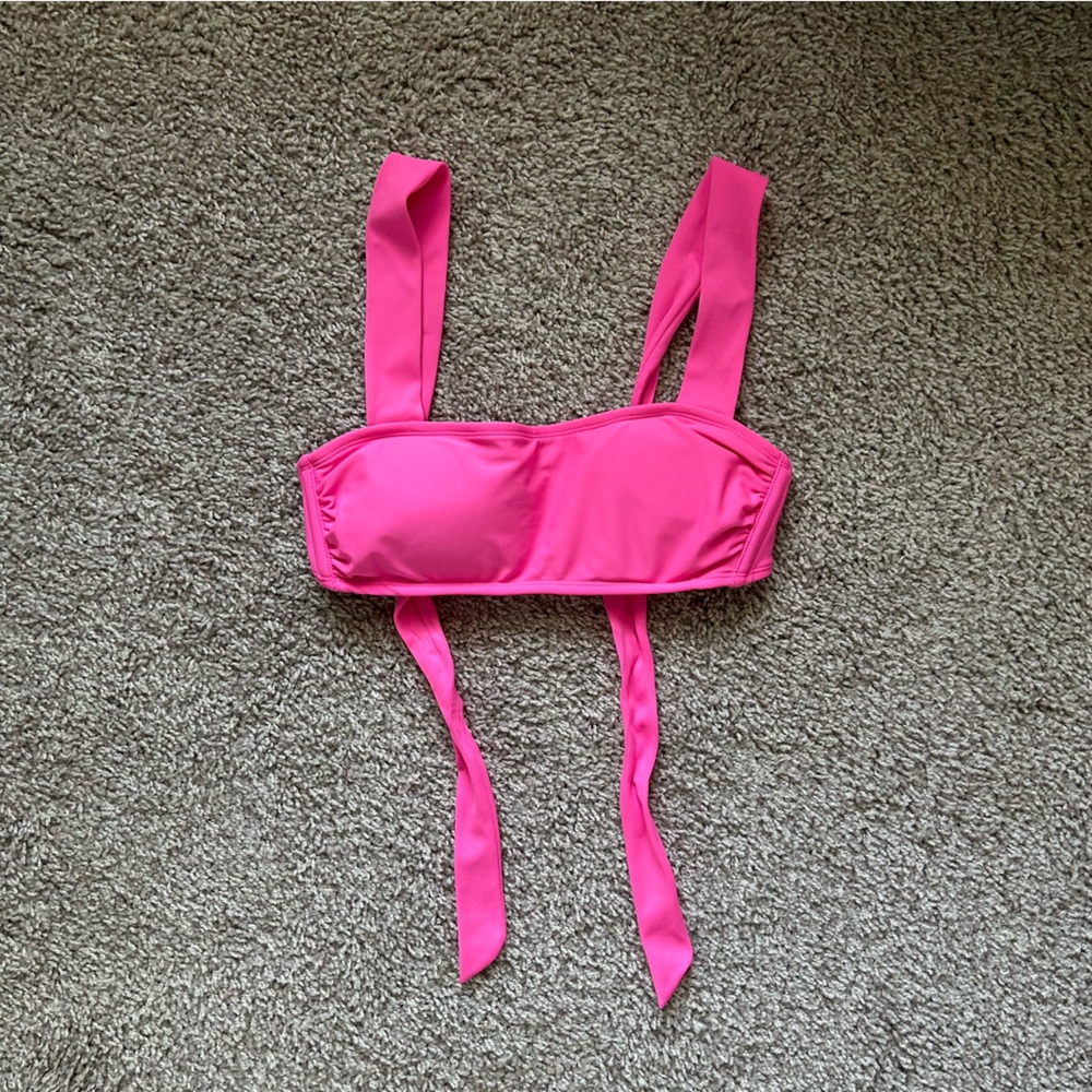 Neon pink juniors bikini swim top size small